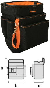 ウエストラインシリーズ布製電工バッグ 3段タイプ WB-23 工具収納 腰袋 道具袋 電工バケツ 電工バッグ 【フジ矢21】