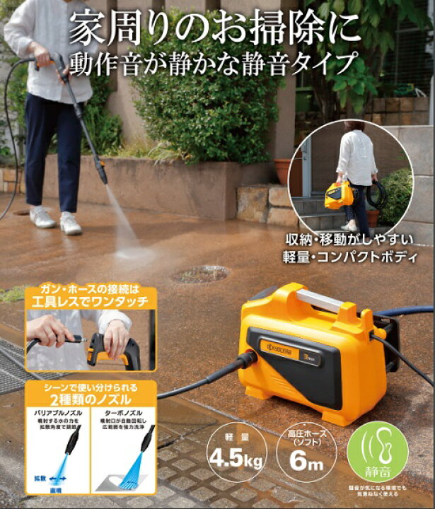 楽天市場】高圧洗浄機 AJP-2030 (KYOCERA2022) : ライト精機