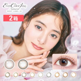 エバーカラーワンデーナチュラルモイストレーベルUV【20枚入×2箱】 ／ カラコン ワンデー 1日使い捨て 度あり UVカット うるおい デカ目 男ウケ