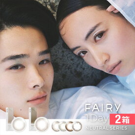 【2箱セット】フェアリーワンデーニュートラル カラコン 14.2mm 14.5mm 度なし 度あり 1day 10枚 カラーコンタクト ナチュラル UVカット