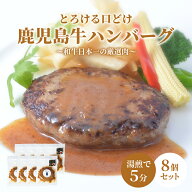 ハンバーグ 湯煎 【 冷凍 】 温めるだけ 鹿児島牛 湯せん 【8個 1.2kg】 国産 和牛 鹿児島 黒毛和牛 合挽…