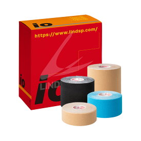 イオテープ キネシオテープ 幅25mm/38mm/50mm/75mm 長さ各5.0m 選べるカラー タン/青/黒 テーピングテープ 伸縮テープ 伸縮 捻挫 指 膝 足首 手首 肩 ふくらはぎ 大容量 業務用 スポーツ用品 LINDSPORTS リンドスポーツ 送料無料