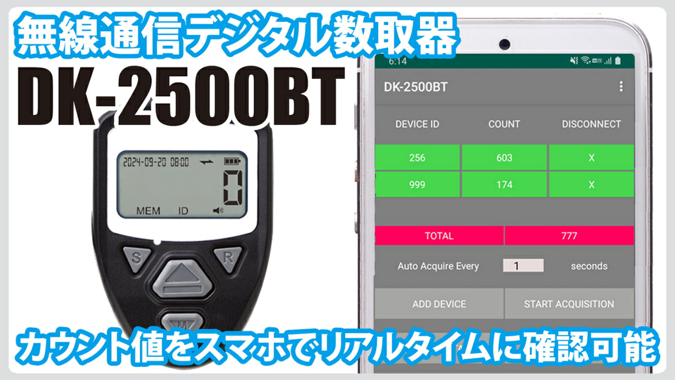 無線通信デジタル数取器 DK-2500BT