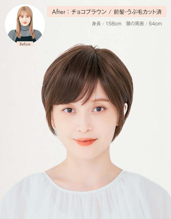 楽天市場】ウィッグ ショート ボブ 人毛MIX Sサイズ Mサイズ 「約束の 
