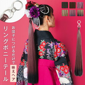 「リングポニーテール ロングストレート」 成人式 卒業式 袴 振袖 結婚式 ポニーテール 花嫁 部分ウィッグ 自然 バレない つけ毛 ツインテール カール ダンス エクステ 可愛い 女性 レディース 黒髪 コスプレ 結婚式 ハロウィン LINEASTORIA リネアストリア メール便送料無料
