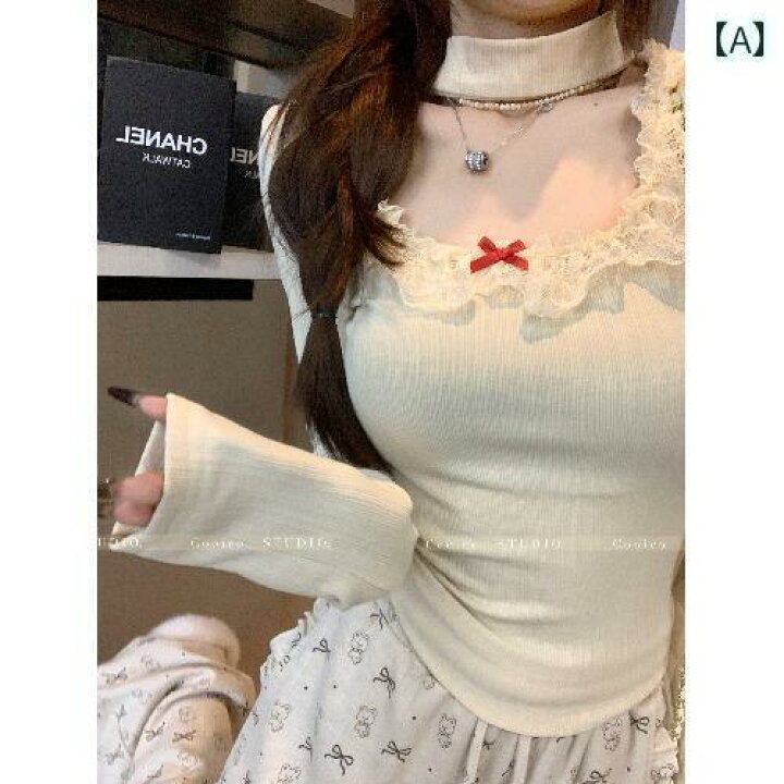 楽天市場】レース リボン ホルターネック Tシャツ レディース シック 