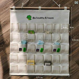 キャンバス 洗える カード収納 バッグ 透明 二重層 写真 壁掛け ウォールポケット 数字 番号 恐竜 便利アイテム 整理 オフィスにも