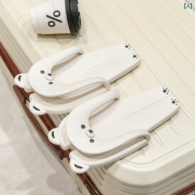 カップル 旅行用 折りたたみ スリッパ ポータブル 滑り止め アウトドア ビーチ サンダル 出張用 クマ ルームシューズ インテリア リビング