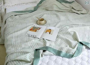 竹繊維 ブランケット 綿 ガーゼ タオル キルト 夏 冷却 薄手 タオルケット チェック 柄 おしゃれ ソファー カバー インテリア