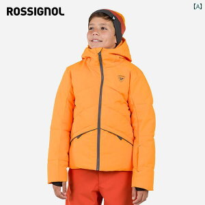 ROSSIGNOL 25 子供用 スキー スーツ 暖かい 防風 疎水性 ダブル ボード スノー ジャケット オレンジ ディープシーブルー
