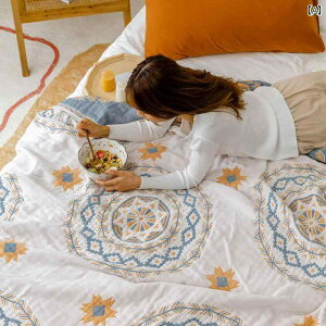 ボヘミアン ガーゼ タオルケット 綿 夏用 薄手 コットン 糸 クール キルト 大人用 エアコン ブランケット ソファー インテリア