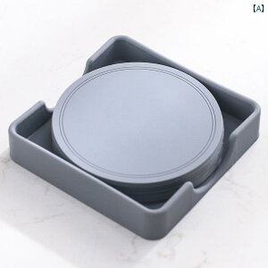 滑り止め コースター ラウンド シリコン シンプル 無地 カラー 収納ケース ボックスセット カフェ クリア セット売り おしゃれ