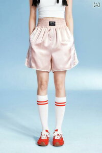 スター アップリケ 刺繍 ボクシング ショーツ. 2025年 夏 夏ウエアー.スポーツ. ゆったり.カジュアル運動用五分丈パンツ