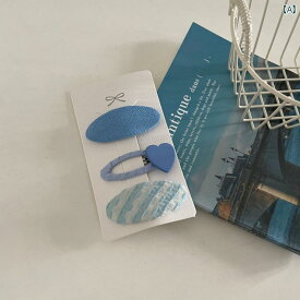 ブルー かわいい ベビー ヘア クリップ BB セット サイド アクセサリー ヘッド ドレス ガール アップスタイル おしゃれ エレガント アレンジ