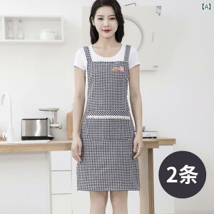 綿 家庭用 エプロン 女性 小さめ キッチン 調理 通気性 夏 サスペンダー カバー 作業服 ホームインテリア シンプル カジュアル