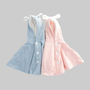 ベビー ポンチョ ケープ 秋冬 防寒 フード付き 厚手 綿 0歳 1歳 2歳 3歳 4歳 5歳 6歳 ピンク 水色 防風(x2)