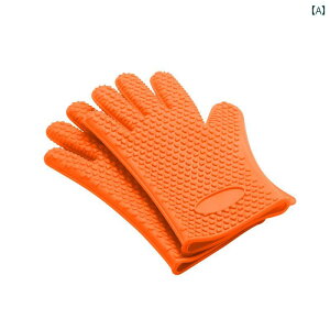 厚手 火傷 防止 手袋 断熱性 耐 高温性 オーブン 専用 ベーキング キッチン 5本指 シリコン 電子 レンジ 2個 ホーム カジュアル