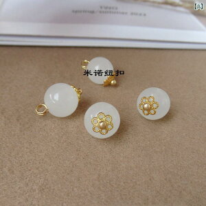 10 mm 模造 翡翠 丸 ビーズ ボタン シャツ ブラウス 唐 装 トップス 装飾 漢服 チャイナ ドレス カジュアル おしゃれ