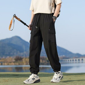 パンツ メンズ 男性用 アウトドアパンツ 春夏 涼感 UVカット ワークパンツ ストレート 伸縮性 薄手 ロングパンツ 黒 カーキ