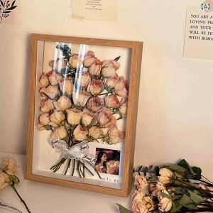 ドライフラワー フォトフレーム 収納 ボックス 立体 手作り DIY 素材 制作 バラ 永遠の 花 保存 絵画 装飾 品.カラフルカラーオシャレ