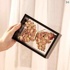 ドライフラワー フォトフレーム DIY 素材 手作り 永遠の 花 バラ 立体 両面 ディスプレイ ボックス 彼女 プレゼント.カラフルカラーオシャレ