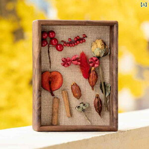 無垢材の 立体 DIY ドライフラワー フォトフレーム メダル バッジ 標本 収納 ディスプレイ フレーム 永遠の 花の 額縁.シンプル