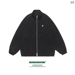 春秋 薄手 ジャケット 男性用 ホワイト スタンドカラー ジッパー 日本の スポーツウェア アウター スーツ.カラフルオシャレ