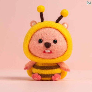 ウール フェルト ポケ ファン DIY 素材 パッケージ カップル ハンドメイド ループ キー チェーン 人形 ルビー ギフト.カラフルカラーオシャレ