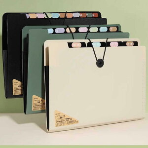 シンプル A4 データフォルダ アコーディオン バッグ 学生 テスト ペーパー 多層 インサート ロープ バックル ファイル ストレージ フォルダ