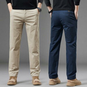カジュアルパンツ メンズ 綿 イージーパンツ ストレート 薄手 接触冷感 ビジネス ズボン 涼しい 男性用 紳士服 長ズボン 普段使い 無地 ネイビー 紺色 カーキ ブラック 黒 グレー