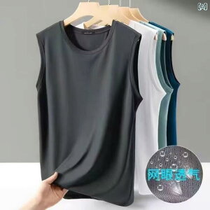 タンクトップ メンズ 男性用 接触冷感 薄手 メッシュ ワイドショルダー スポーツ トレーニング ウェア 吸湿速乾 夏 ランニング ゆったりサイズ グレー ブラック ホワイト グリーン ポリエス