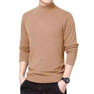 Tシャツ メンズ 長袖 裏起毛 あったか インナー カットソー 無地 ポリエステル混紡 秋冬 防寒 暖か 重ね着 普段使い