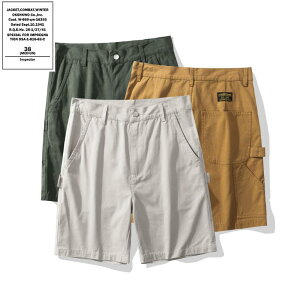 ハーフパンツ メンズ 男性用 カーゴパンツ ミリタリーパンツ ワークパンツ 綿 アウトドア 5分丈 ポケット付き カジュアル オフホワイト ベージュ カーキ(x5)