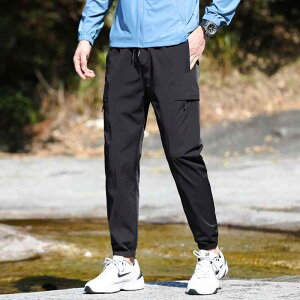 パンツ メンズ 男性用 薄手 速乾性 カーゴパンツ ストレッチ 伸縮性 耐摩耗 通気性 ズボン スポーツ 登山 春夏 黒 ブラック グレー グレー