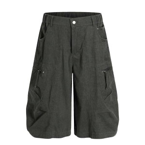 ハーフパンツ メンズ 男性用 カーゴパンツ 7分丈 ワイドパンツ 綿 多ポケット ミリタリーパンツ ゆったり ワークパンツ アウトドア 普段使い 春夏