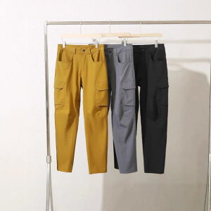 パンツ メンズ 男性用 アウトドア 防撥水 ストレッチ 速乾 ワークパンツ カジュアルパンツ 黒 グレー 黄色系 春秋