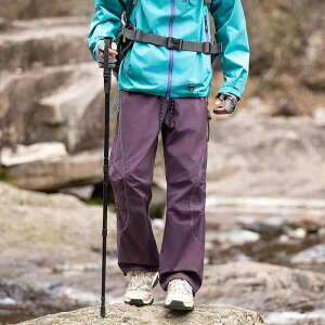 カーゴパンツ メンズ 春物 アウトドア 登山パンツ ゆったり ストレート ポリエステル 黒 炭グレー 紫 青