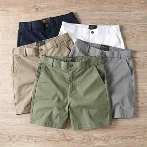 ハーフパンツ メンズ 男性用 ワークパンツ 綿混紡 ストレート 薄手 夏 7分丈 ショートパンツ カーゴパンツ 無地 普段使い アウトドア 部屋着 グリーン ホワイト カーキ グレー ブルー
