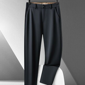 カジュアルパンツ 男性用 秋冬 大きいサイズ ゆったり ストレート 小脚 ズボン 紳士 ビジネス ウォッシャブル ブラック ネイビー