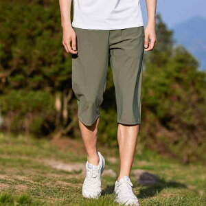 パンツ メンズ 男性用 7分丈パンツ 涼しい 接触冷感 ストレッチ 伸縮性 薄手 夏用 ズボン ファスナーポケット付き アウトドア 普段使い ブラック グレー グリーン(x2)