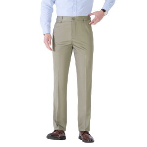 カジュアルパンツ メンズ 男性用 リヨセルコットン混紡 ストレート ビジネス スラックス 薄手 高腰 無地 深青 カーキ