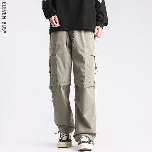 パンツ メンズ 男性用 カジュアルパンツ カーゴパンツ ワイドレッグパンツ 速乾性 ミリタリー ワークパンツ アウトドア 薄手 ブラック カーキ