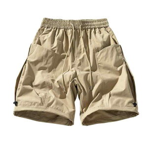 パンツ メンズ 男性用 5分丈 カーゴパンツ ワークパンツ アウトドア ゆったり ストレート ズボン 春 無地 黒 紫 竹色 カーキ 普段使い