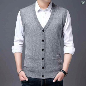 暖かい ウール セーター メンズニット ベスト 秋冬 Vネック カジュアル 無地 ウエスト コート.カラフルカラーオシャレ