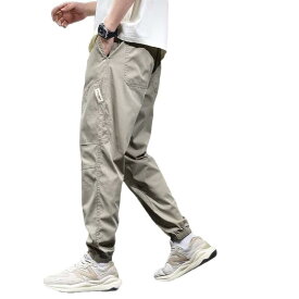 パンツ メンズ ワークパンツ カジュアルパンツ 薄手 コットンブレンド ストレートパンツ イージーパンツ カーキ ブラック ベージュ 春