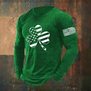 Tシャツ メンズ 長袖 ポリエステル 条紋 プリント 修身 クルーネック カットソー トップス 普段使い カジュアル 春夏