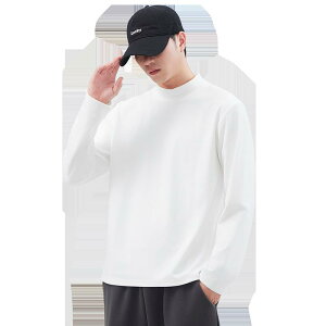 Tシャツ メンズ 裏起毛 あったか インナー 長袖 カットソー 厚手 ラウンドネック リネン混紡 ゆったり 普段使い 秋冬 ホワイト ブラック