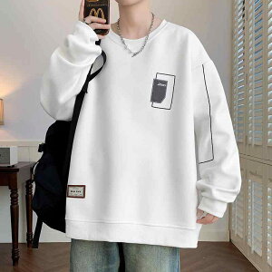 スウェット メンズ 男性用 秋冬 プルオーバー 和風 刺繍 ポリエステル ゆったりサイズ ブラック ホワイト グレー