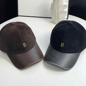 キャップ レディース メンズ コーデュロイ 野球帽 メタルロゴ カーブバイザー 日よけ 帽子 ブラック コーヒー色(x2)