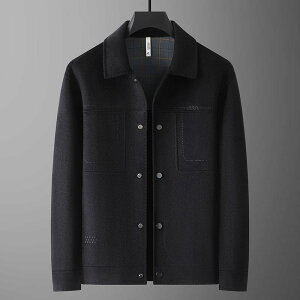 ジャケット 男性用 大きいサイズ ウール混 テーラード 秋冬 普段使い ビジネス カジュアル 無地 ブラック グレー